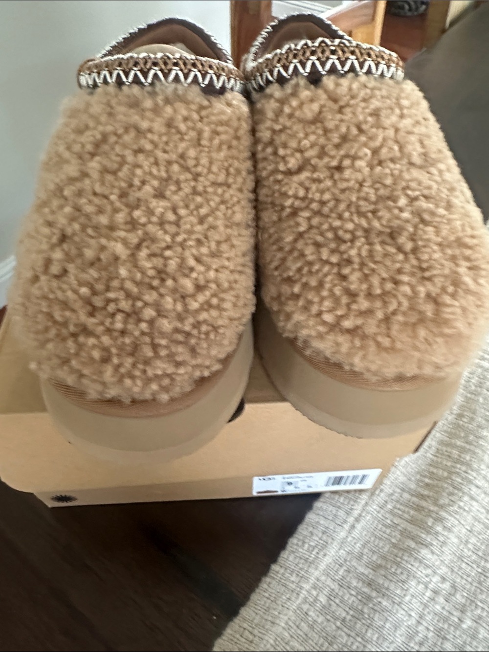 UGG Chestnut Shearling Platform Clogs
